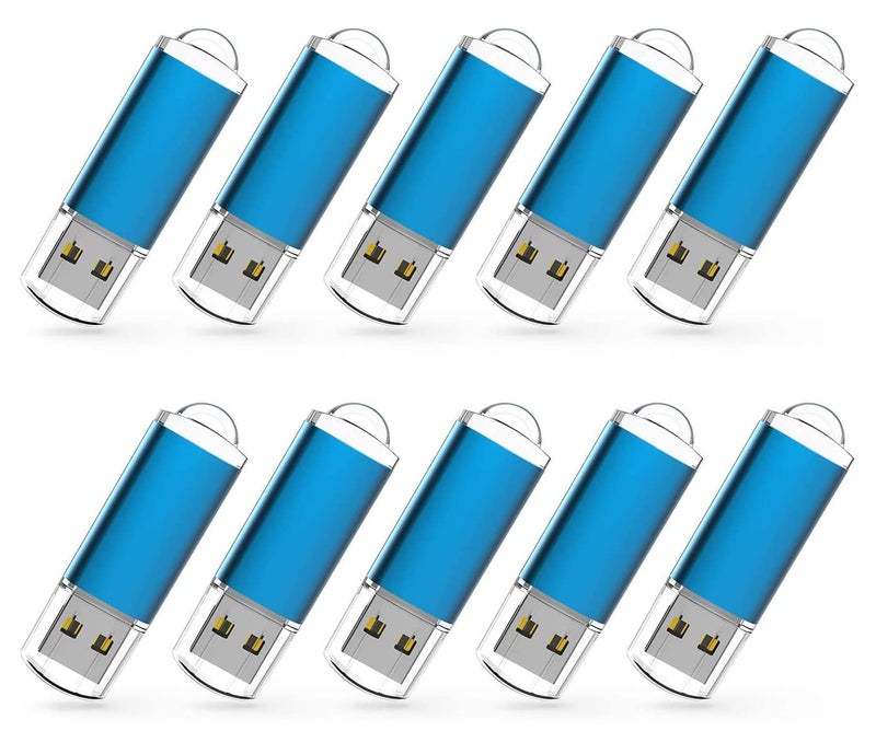 RAOYI 10 Pack 2G 2GB USB Flash Drive USB 2.0 Memory Stick Thumb Drive Pen Drive Blue - Image 1